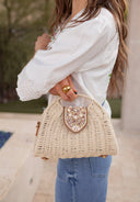 The Willow Rattan Beaded Purse