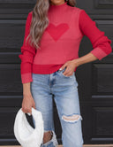 LOVER Heart Print Sweater | S-XL-Sweaters-Rae Collective, Women's Online Fashion Boutique Located in Phoenix, Arizona (Scottsdale Area)