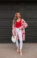 Love Me Or Not Heart Print Cardigan | S-XL-Sweaters-Rae Collective, Women's Online Fashion Boutique Located in Phoenix, Arizona (Scottsdale Area)
