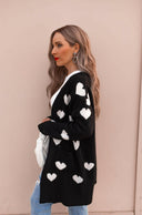 Love Me Or Not Heart Print Cardigan | S-XL-Sweaters-Rae Collective, Women's Online Fashion Boutique Located in Phoenix, Arizona (Scottsdale Area)