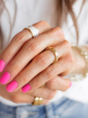 Sterling Silver Soft Glam Crystal Band Ring