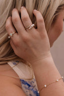 Opal & Pearl Geometric Minimalist Band Ring-Rings-Krush Kandy, Women's Online Fashion Boutique Located in Phoenix, Arizona (Scottsdale Area)