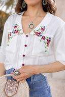 Garden Daydream Floral Embroidered Blouse