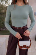 Buckle Décor Top Handle Canva Crossbody Bag