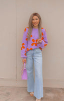 Madeline Blooming Daisy Sweater | S-XL-Sweaters-Rae Collective, Women's Online Fashion Boutique Located in Phoenix, Arizona (Scottsdale Area)