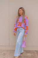 Madeline Blooming Daisy Sweater | S-XL-Sweaters-Rae Collective, Women's Online Fashion Boutique Located in Phoenix, Arizona (Scottsdale Area)