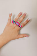 Kandy Stripe & Checkered Rings-Rings-Rae Collective, Women's Online Fashion Boutique Located in Phoenix, Arizona (Scottsdale Area)
