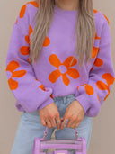 Madeline Blooming Daisy Sweater | S-XL-Sweaters-Rae Collective, Women's Online Fashion Boutique Located in Phoenix, Arizona (Scottsdale Area)