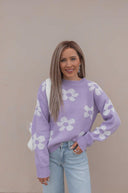 Georgia Daisy Spring Sweater | S-XL-Sweaters-Krush Kandy, Women's Online Fashion Boutique Located in Phoenix, Arizona (Scottsdale Area)