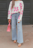 Madeline Blooming Daisy Sweater | S-XL-Sweaters-Krush Kandy, Women's Online Fashion Boutique Located in Phoenix, Arizona (Scottsdale Area)