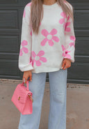 Madeline Blooming Daisy Sweater | S-XL-Sweaters-Krush Kandy, Women's Online Fashion Boutique Located in Phoenix, Arizona (Scottsdale Area)