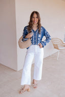 Kancan Brighter Days Wide Leg Crop Denim Jeans