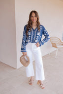 Kancan Brighter Days Wide Leg Crop Denim Jeans