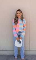 Joyful Striped Color Block Spring Sweater | S-XL-Sweaters-Rae Collective, Women's Online Fashion Boutique Located in Phoenix, Arizona (Scottsdale Area)