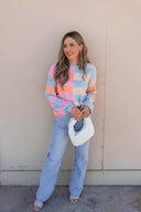 Joyful Striped Color Block Spring Sweater | S-XL-Sweaters-Rae Collective, Women's Online Fashion Boutique Located in Phoenix, Arizona (Scottsdale Area)