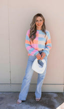 Joyful Striped Color Block Spring Sweater | S-XL-Sweaters-Rae Collective, Women's Online Fashion Boutique Located in Phoenix, Arizona (Scottsdale Area)