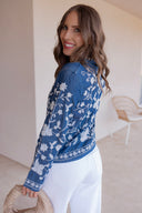 Boho Vacay Embroidered Button Blouse