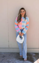 Joyful Striped Color Block Spring Sweater | S-XL-Sweaters-Rae Collective, Women's Online Fashion Boutique Located in Phoenix, Arizona (Scottsdale Area)