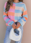 Joyful Striped Color Block Spring Sweater | S-XL-Sweaters-Krush Kandy, Women's Online Fashion Boutique Located in Phoenix, Arizona (Scottsdale Area)