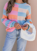 Joyful Striped Color Block Spring Sweater | S-XL-Sweaters-Rae Collective, Women's Online Fashion Boutique Located in Phoenix, Arizona (Scottsdale Area)