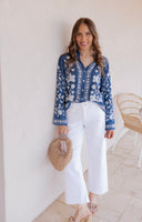 Kancan Brighter Days Wide Leg Crop Denim Jeans