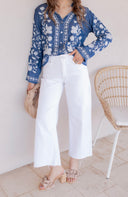 Kancan Brighter Days Wide Leg Crop Denim Jeans