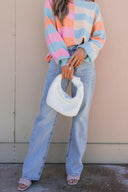 Joyful Striped Color Block Spring Sweater | S-XL-Sweaters-Rae Collective, Women's Online Fashion Boutique Located in Phoenix, Arizona (Scottsdale Area)