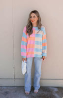 Joyful Striped Color Block Spring Sweater | S-XL-Sweaters-Rae Collective, Women's Online Fashion Boutique Located in Phoenix, Arizona (Scottsdale Area)