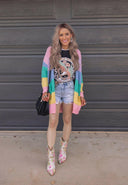 Cotton Candy Striped Color Block Cardigan-Cardigans-Rae Collective, Women's Online Fashion Boutique Located in Phoenix, Arizona (Scottsdale Area)