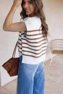 The Modern Muse Stripe Sweater Vest Top