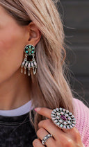 Give Em A Hand Jeweled Post Earrings-Stud Earrings-Rae Collective, Women's Online Fashion Boutique Located in Phoenix, Arizona (Scottsdale Area)