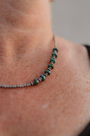 Turquoise Slab & Mini Desert Pearl Necklace-Lariat and Y Necklaces-Rae Collective, Women's Online Fashion Boutique Located in Phoenix, Arizona (Scottsdale Area)