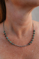 Turquoise Slab & Mini Desert Pearl Necklace-Lariat and Y Necklaces-Rae Collective, Women's Online Fashion Boutique Located in Phoenix, Arizona (Scottsdale Area)