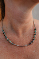 Turquoise Slab & Mini Desert Pearl Necklace-Lariat and Y Necklaces-Rae Collective, Women's Online Fashion Boutique Located in Phoenix, Arizona (Scottsdale Area)