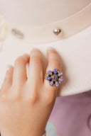 Kristyn's Purple Opal Flower Ring-Cluster Rings-Rae Collective, Women's Online Fashion Boutique Located in Phoenix, Arizona (Scottsdale Area)