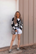 Double the Fun Checkered Print Cardigan-Sweaters-Rae Collective, Women's Online Fashion Boutique Located in Phoenix, Arizona (Scottsdale Area)
