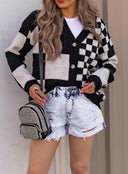 Double the Fun Checkered Print Cardigan-Sweaters-Rae Collective, Women's Online Fashion Boutique Located in Phoenix, Arizona (Scottsdale Area)