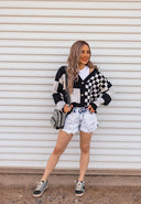Double the Fun Checkered Print Cardigan-Sweaters-Krush Kandy, Women's Online Fashion Boutique Located in Phoenix, Arizona (Scottsdale Area)
