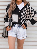 Double the Fun Checkered Print Cardigan-Sweaters-Krush Kandy, Women's Online Fashion Boutique Located in Phoenix, Arizona (Scottsdale Area)