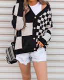 Double the Fun Checkered Print Cardigan-Sweaters-Krush Kandy, Women's Online Fashion Boutique Located in Phoenix, Arizona (Scottsdale Area)