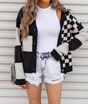 Double the Fun Checkered Print Cardigan-Sweaters-Krush Kandy, Women's Online Fashion Boutique Located in Phoenix, Arizona (Scottsdale Area)