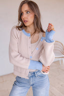 The Cove Ribbed Contrast Button Up Sweater