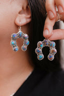 Wild About You Horseshoe Stone Earrings-Drop Earrings-Rae Collective, Women's Online Fashion Boutique Located in Phoenix, Arizona (Scottsdale Area)