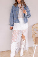 The Darling Sheer Lace Frilly High Low Skirt