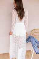 The Darling Sheer Lace Frilly High Low Skirt