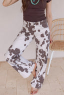 Cowgirl Cutie Cow Print Wide Leg Denim Jean