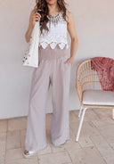 So Fetch Mineral Washed Wide-Leg Smocked Waist Pants | 6 Colors