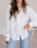 Let Loose Textured Lantern Sleeve Button Down