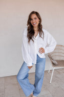 Let Loose Textured Lantern Sleeve Button Down