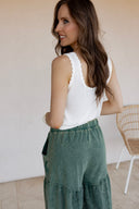 Retro Floral Print Scalloped Square Neck Tank